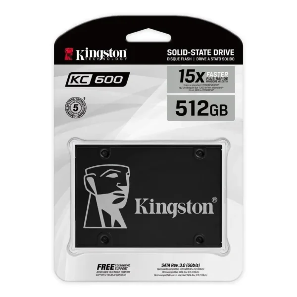 Disco SSD 512GB Kingston KC600 2.5″ SATA3 Auto Encript SKC600/512G img-1