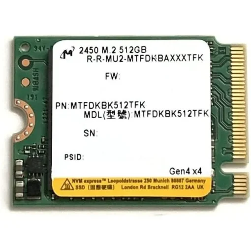 Disco SSD Micron OEM 512GB M.2 2230 NVMe PCIe 4.0 Gen4 x4 MTFDKBK512TFK MTFDKBK512TKF