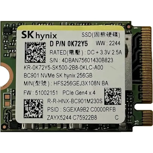 Disco SSD SK HYNIX M.2 2230 NVME Gen 4 256GB OEM 0K72Y5 (MPN HFS256GEJ3X108N BA, Almacenamiento para PC) img-1