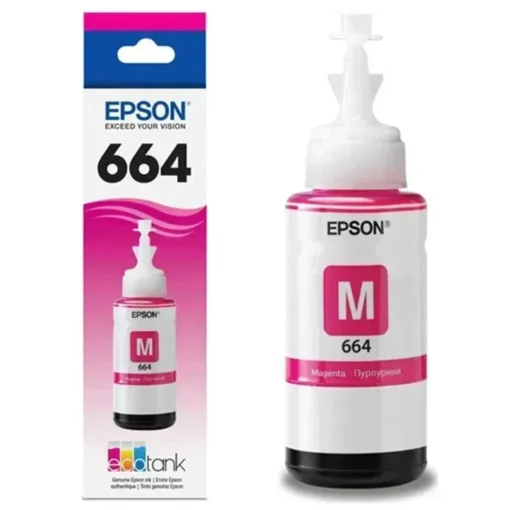 Cartucho Tinta Epson T664 Magenta, Compatible L380, L386, L395, L495 (MPN T664320-AL, Suministros para impresoras) img-1