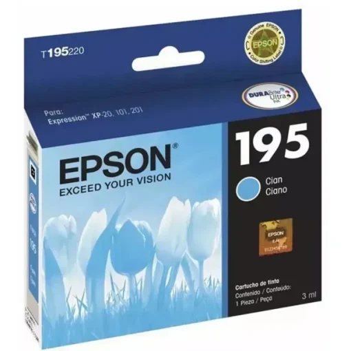 Epson Cartridge T195 Cián Original Cartucho De Tinta Para Expression Xp-101 (MPN T195220-AL, Suministros para impresoras) img-1
