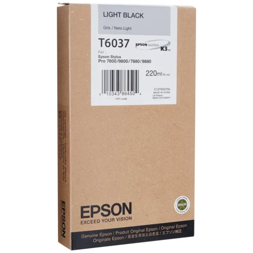 Epson Cartridges De Tinta Light Negro 220Ml Sp7800/7880/9800/9880 T603700 img-1