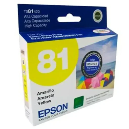 Epson Cartucho De Tinta Amarillo Original 81 Gran Capacidad (MPN T081420-AL, Suministros para impresoras) img-1