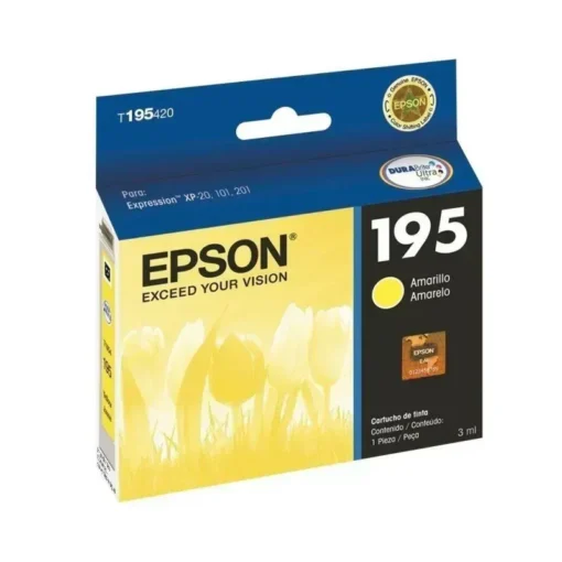 Epson Cartucho De Tinta Durabrite Ultra 195 Amarillo Original Inyección De Tinta T195420-AL img-1