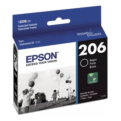 Epson Cartucho De Tinta T206 Negro Modelo , Calidad De Impresión Superior (MPN C13T206120-AL, Suministros para impresoras) img-1