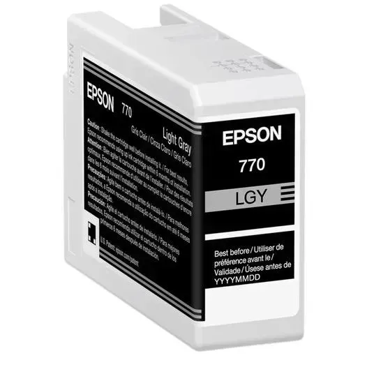 Epson Cartucho De Tinta Ultrachrome Pro10 T770, 25Ml, Gris Claro T770920 img-1