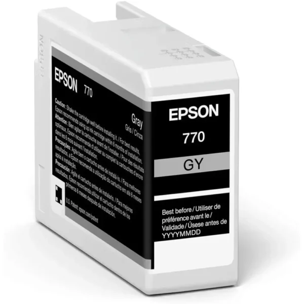Epson Cartucho De Tinta Ultrachrome Pro10 T770, 25Ml, Gris T770720 img-1