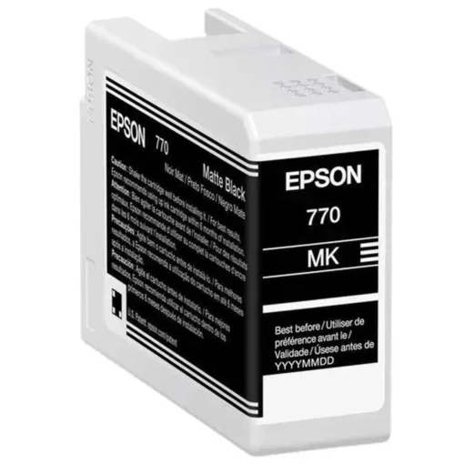 Epson Cartucho De Tinta Ultrachrome Pro10 T770, 25Ml, Negro Matte (MPN T770820, Suministros para impresoras) img-1