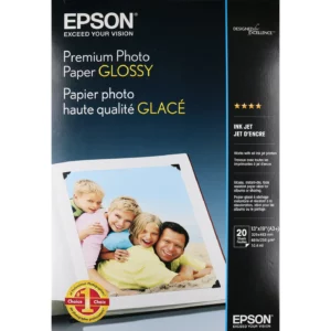 Epson Papel Fotográfico Premium Photo Glossy, Tamaño A3+, 20 Hojas S041289