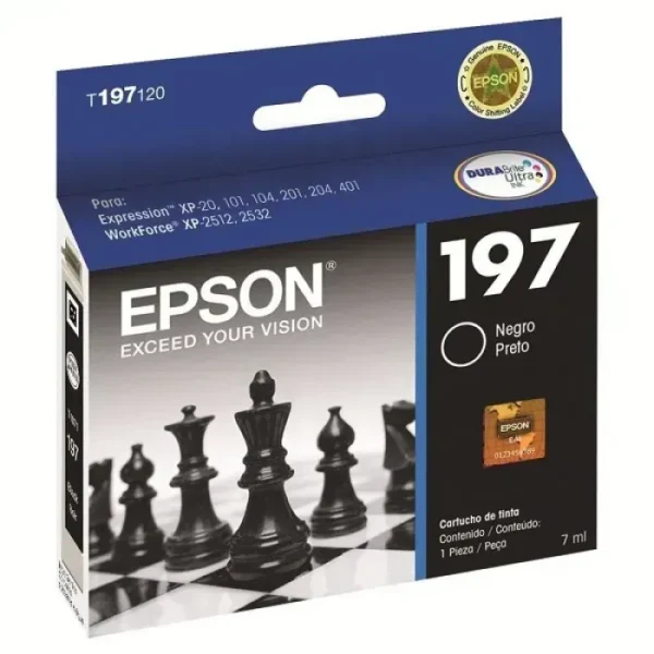 Epson Tinta Cartridge T197 Gran Capacidad Negro Original Para Expression Xp-101 T197120-AL img-1