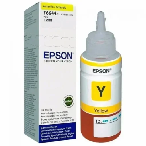 Epson T664 Tinta Amarilla Original, 70mL, 6500 Páginas, Compatibilidad L200-L565 (MPN T664420-AL, Suministros para impresoras) img-1