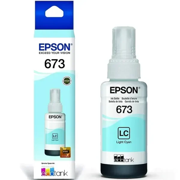 Epson Tinta Cartridge T673 Cián Claro Recarga De Tinta Para L1800, L800, L805 T673520-AL img-1