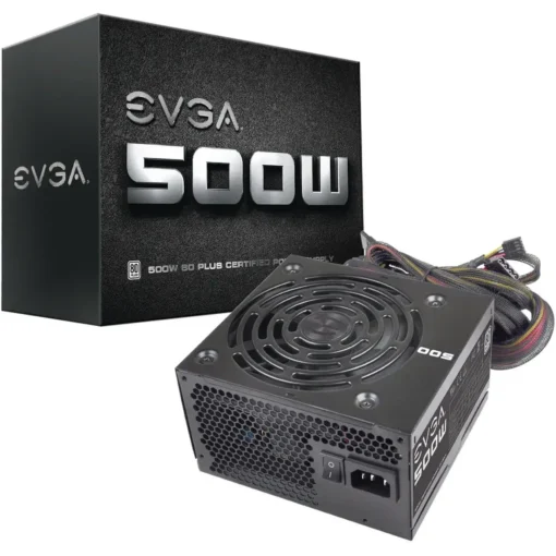 Evga Fuente De Poder 500W W1, Certificada 80+ Plus Blanco, No Modular (MPN 100-W1-0500-KR, Fuentes de poder para PC) img-1