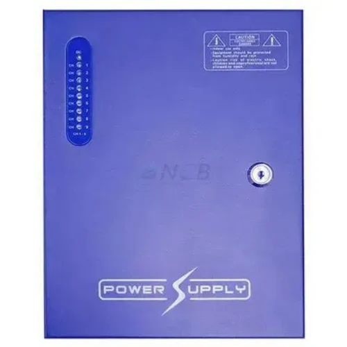 Fuente de alimentación Folksafe 12VDC, 9 canales, 10A, CCTV, Gabinete metálico (MPN KAS-DC120910, Sensores de seguridad) img-1