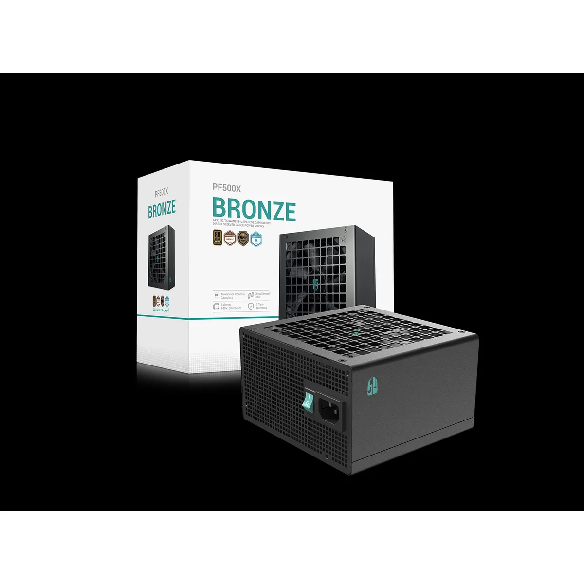 Fuente de Poder 500W DeepCool ( 80 Plus Bronze, No Modular ) (MPN PF500X, Fuentes de poder para PC) img-1