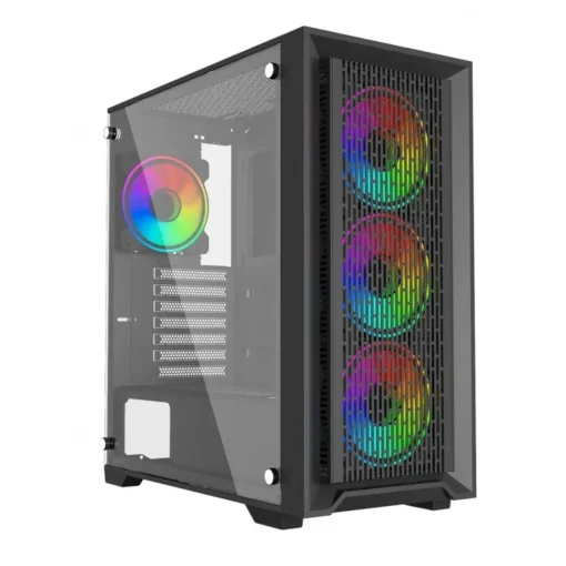Gabinete Gamer ATX AirFlow Breeze Black - 6 Ventiladores Auto-RGB Incluídos (MPN AIRFLOW BREEZE BK, Gabinetes para PC) img-1