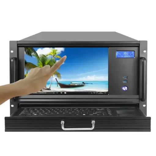 Gabinete Rackeable 6U 19", doble fuente, pantalla 13.3" táctil, teclado (MPN C650A, Servidores en Rack) img-1