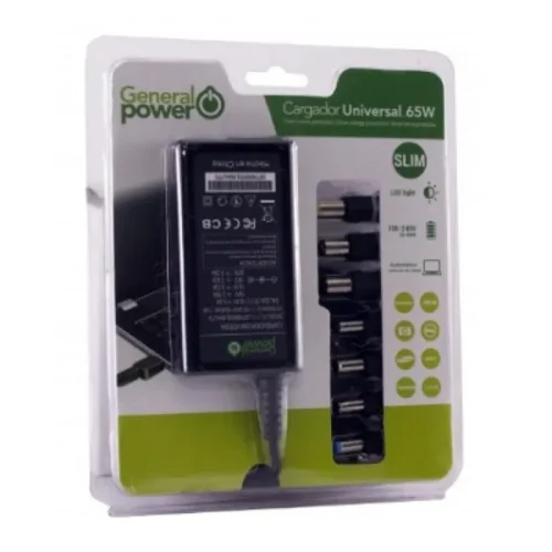 General Power Cargador Universal 65W Slim (Auto (MPN 29TNB65SLI, Accesorios para portátiles) img-1