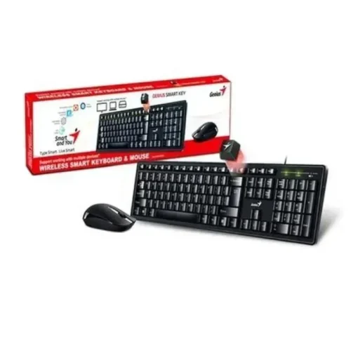 Genius Combo Teclado + Mouse KM-8200 Inalámbrico, Negro (MPN 31340003401, Kit Teclado y Mouse) img-1