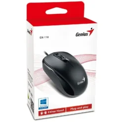 Genius Mouse Dx-110, Usb, Óptico, 3 Botones, Ambidiestro, Negro 31010116100 img-1