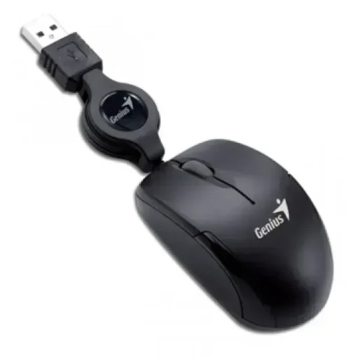 Genius Mouse Traveler V2, Usb, Óptico, 3 Botones, Ambidiestro, Cable Retráctil (MPN 31010125100, Mouses) img-1