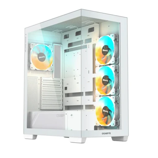 Gigabyte Gabinete C500P Blanco, Vista Panoramica, Soporte Rgb, Soporte Vertical (MPN C500PI, Gabinetes para PC) img-1