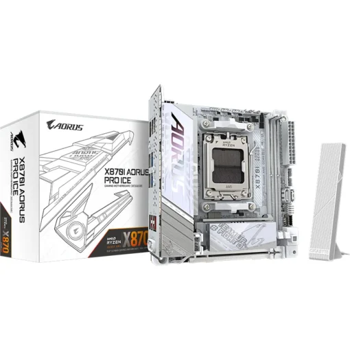 Gigabyte Placa Madre , Am5, Atx, Pci 4.0, Pci M.2, 2 Dimm Ddr5 Realtek Wi-Fi 7 (MPN X870I AORUS PRO ICE, Placas madres para PC) img-1