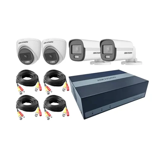 Hikvision Kit De Seguridad Edvr De 4 Canales (300Gb Essd, Bullet X2, Domos X2 E04HG2B2T-KIT