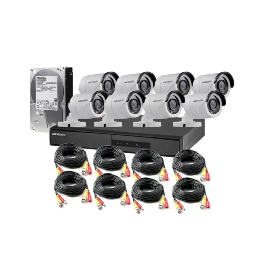 Hikvision Kit Dvr + 8 Cámaras Bullet 8 Canales (720P, Hdd 1Tb, 1U, H.265 Pro (MPN DS-J142I/7208HGHI-M1C+8CAM, Cámaras de seguridad) img-1