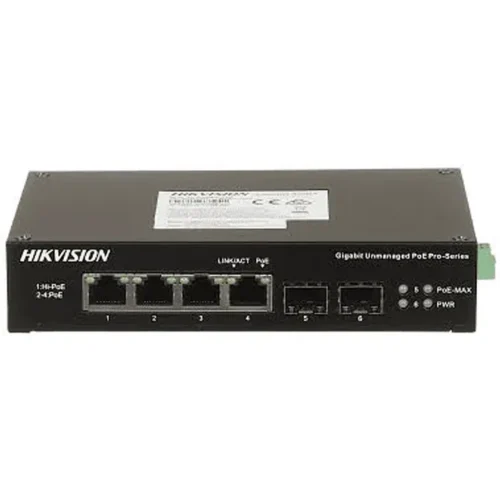 Hikvision Pro Series Switch sin gestión, 3 puertos Gigabit PoE, (MPN DS-3T0506HP-E/HS, Switches de red) img-1