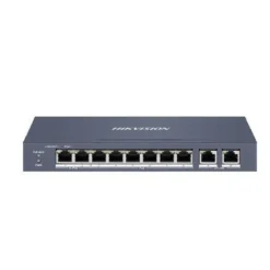 Switch Hikvision 10 Puertos, PoE 8 Gigabit, 2 SFP, 123W Total (MPN DS-3E1310HP-EI, Switches de red) img-1