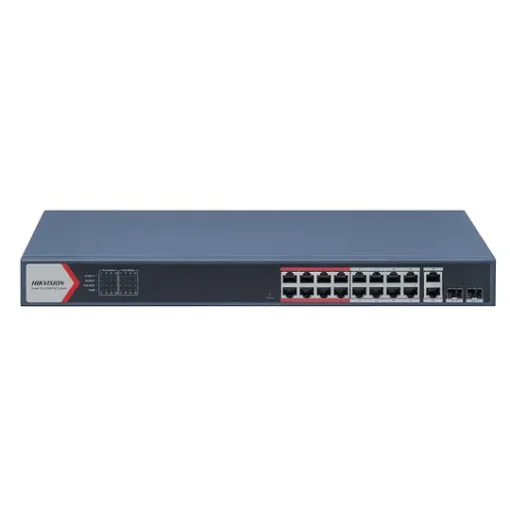 Hikvision Switch 16 Puertos 16 X 10/100 (Poe+) + 2 X Combo Gigabit Poe+ (230W (MPN DS-3E1318P-EI, Switches de red) img-1