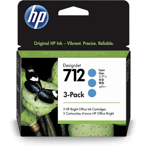 Hp Plotter Suministros Hp 712 3-Pack 29-Ml Cyan Ink Cartridge 3ED77A