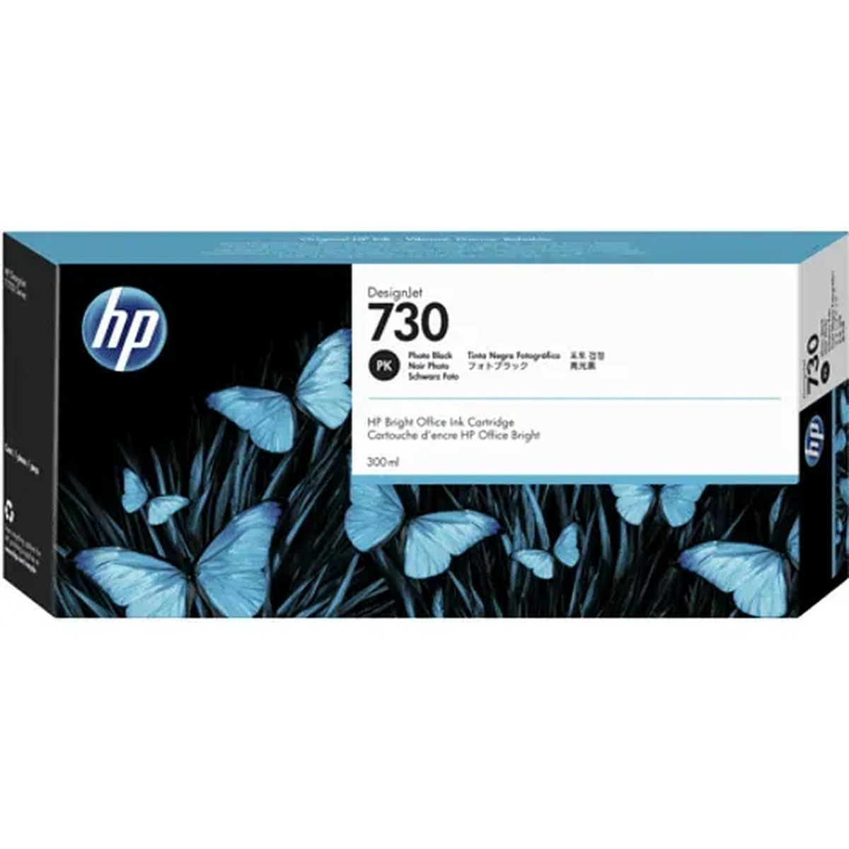 HP Tinta 730 Foto Negro, 300ml, Secado Rápido (MPN P2V73A, Suministros para impresoras) img-1