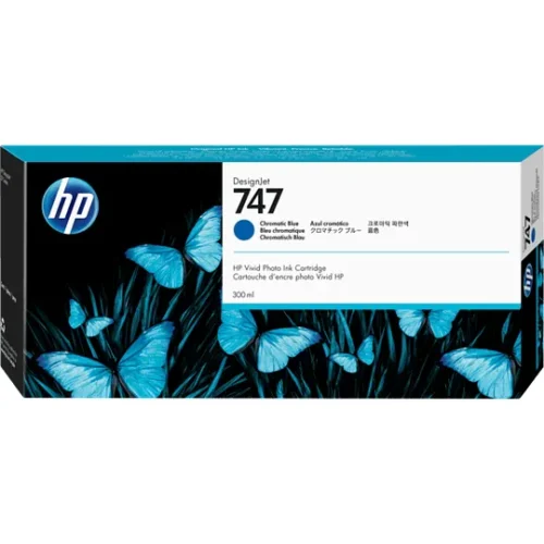 Hp Tinta 747 300 Ml Chromatic Azul (MPN P2V85A, Suministros para impresoras) img-1