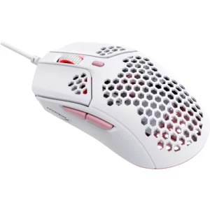 Hyperx Mouse Gamer Pulsefie Haste, Hasta 3200 DPI, 6 Botones, USB, Blanco/Rosado 4P5E4AA