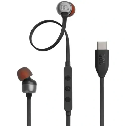 JBL Auriculares USB-C In-Ear, Micrófono Integrado, Controles En Línea (MPN JBLT310CBLKAM, Audífonos) img-1