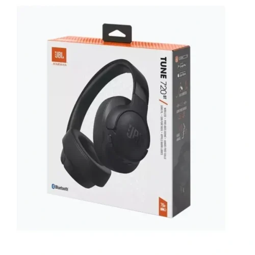 Auriculares JBL Tune 720BT Bluetooth, 76h, Sonido JBL Pure Bass, Plegable (MPN JBLT720BTBLKAM, Audífonos) img-1