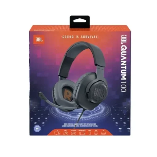 Jbl Audifonos Quantum Audífonos Wired Gaming Detach Mic P/N JBLQUANTUM100BLKAM img-1