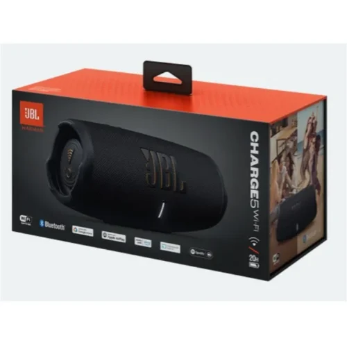 Parlante Bluetooth JBL Charge 5, Negro, Batería 20h, Wi-Fi (MPN JBLCHARGE5WIFIBAM, Sistemas de audio) img-1
