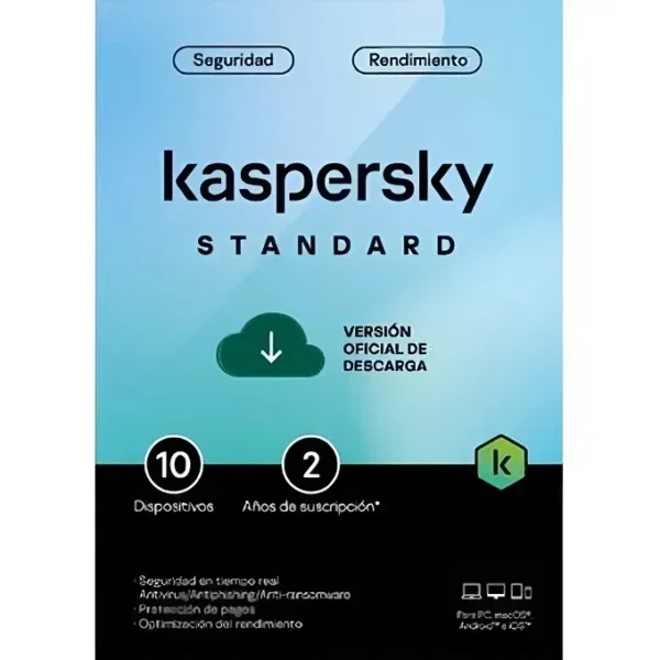 Kaspersky Licencia Antivirus Standard, 10 Dispositivos, 2 Años, Digital, Latam KL1041DDKDS img-1