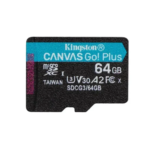 Kingston Canvas Go! Plus Tarjeta De Memoria Flash 64 Gb A2 / Video Class V30 (MPN SDCG3/64GBSP, Discos externos) img-1