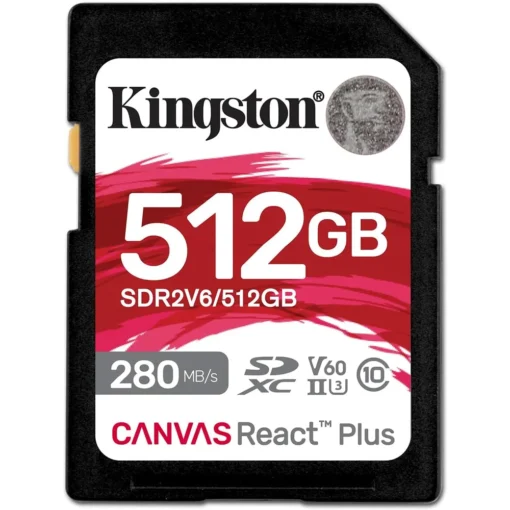 Kingston Flash Memory Card Memory Card Canvas 512Gb React Plus V60 S SDR2V6/512GB