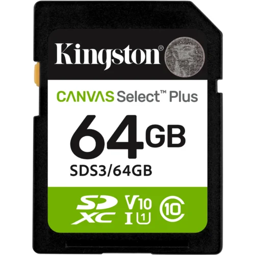 Kingston Memoria 64Gb Sd Xc Canvas Select Plus Gen3 100Mb/S (MPN SDS3/64GB, Tarjetas Micro SD) img-1