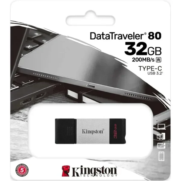 Kingston Pendrive Datatraveler 80 32Gb Usb 3.2 Velocidad De Transferencia 200 DT80/32GB img-1