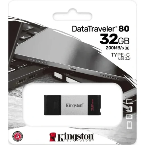 Kingston Pendrive Datatraveler 80 32Gb Usb 3.2 Velocidad De Transferencia 200 (MPN DT80/32GB, Pendrives) img-1