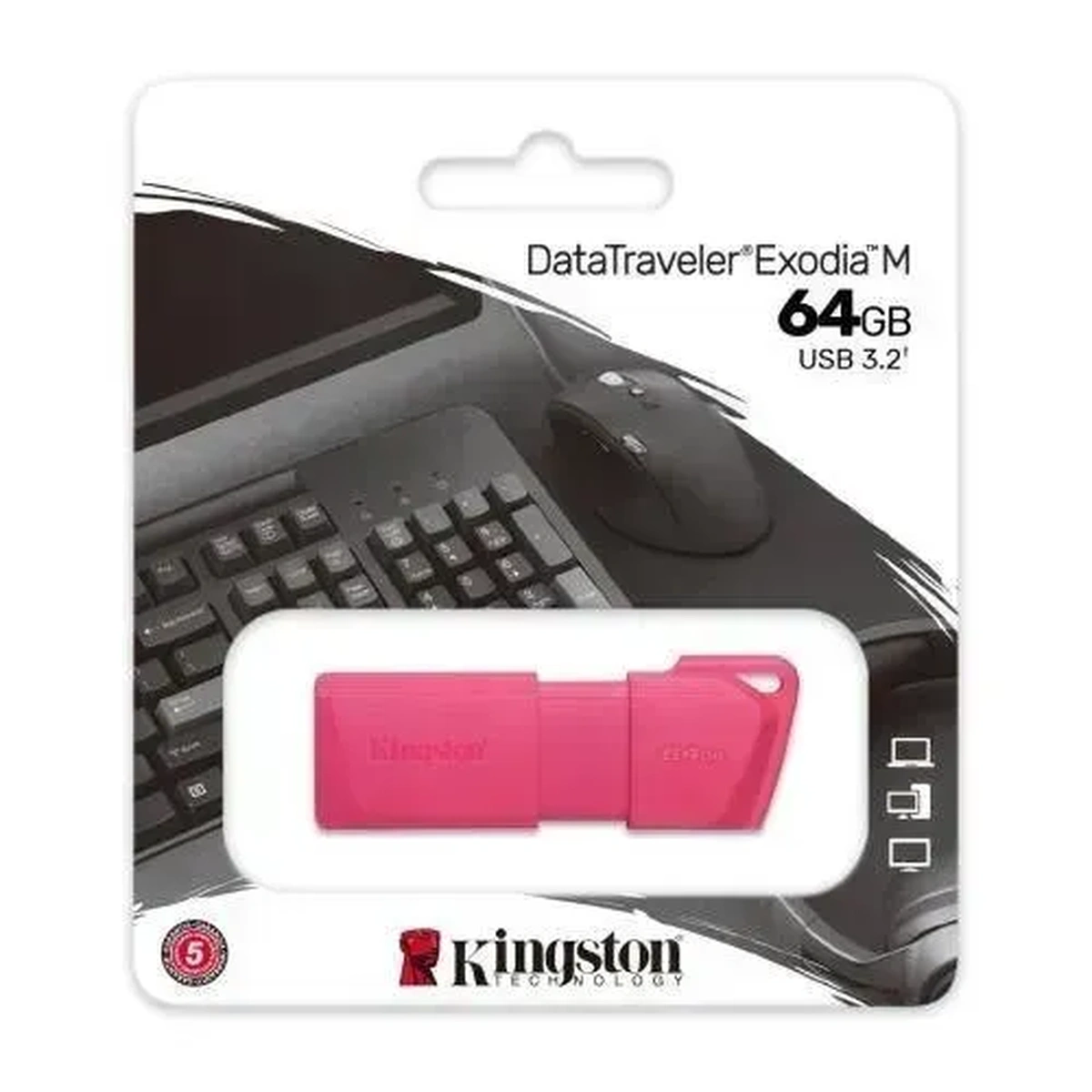 Pendrive Kingston DataTraveler Exodia M 64GB USB 3.2 Rosado (MPN KC-U2L64-7LN, Pendrives) img-1