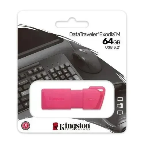Pendrive Kingston DataTraveler Exodia M 64GB USB 3.2 Rosado (MPN KC-U2L64-7LN, Pendrives) img-1
