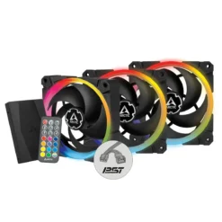 Kit 3 Ventiladores Daisy Chain 120mm ARCTIC Bionix P120 A-RGB, C.Remoto + HUB (MPN ACFAN00156A, Refrigeración para PC) img-1