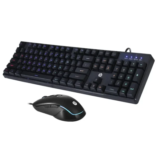 Kit Teclado y Mouse HP KM200 Alámbrico USB con RGB, DPI Ajustable, 6 Botones 7JH33AA img-1